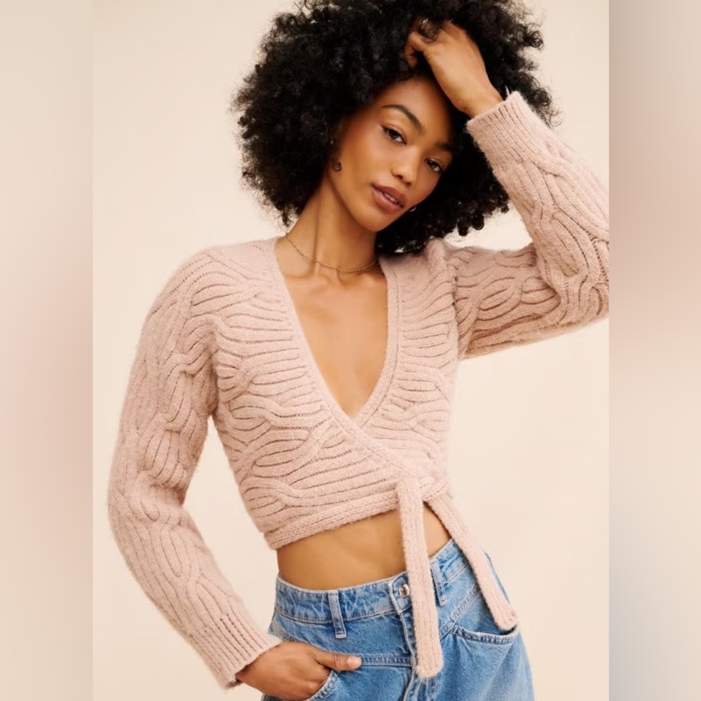 Bishop + Young S Cable-Knit Wrap Sweater Curated By Anthropologie Retails $140